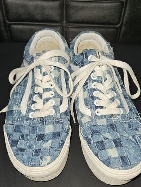Vans Platform Denim Woven Low-Top Sneakers - Size 8.5